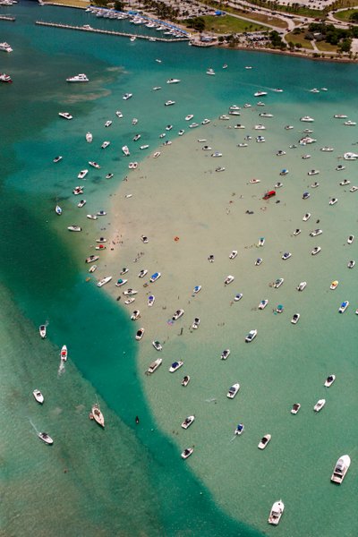 Vista aerea di barche nel mare, Miami da Unbekannt Unbekannt